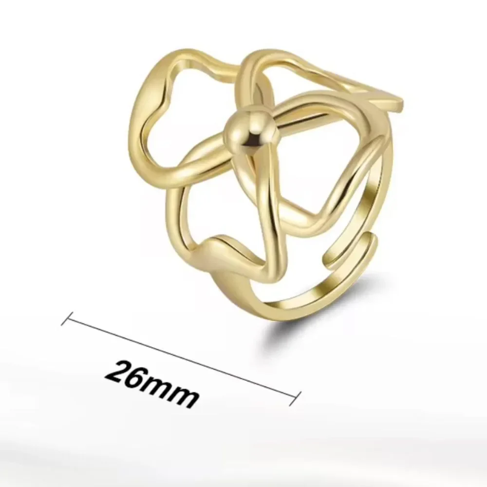 ENA 925 14k over Sterling Silver flower Adjustable Ring